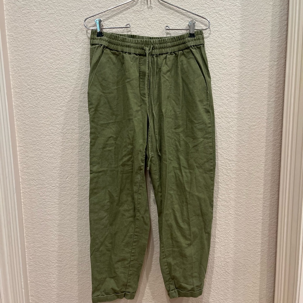 J. Crew Olive Green Linen blend Pants